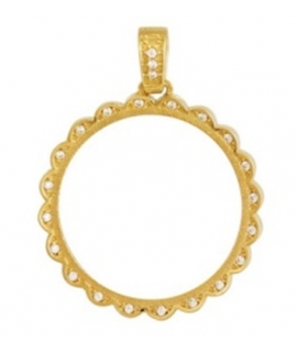 Pendant Gold Κ14 with zircons