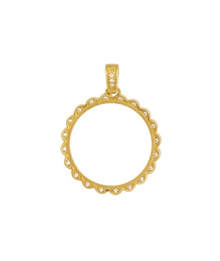 Pendant Gold Κ14 with zircons