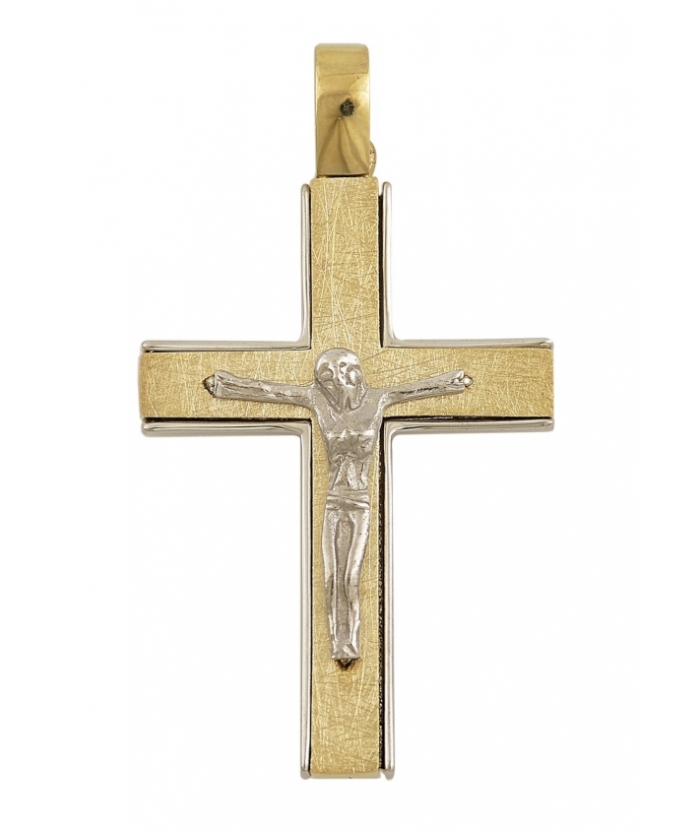 Cross Gold K14 with whitegold details