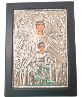 Silver icon  "Παναγία Tcampika" 19x24cm