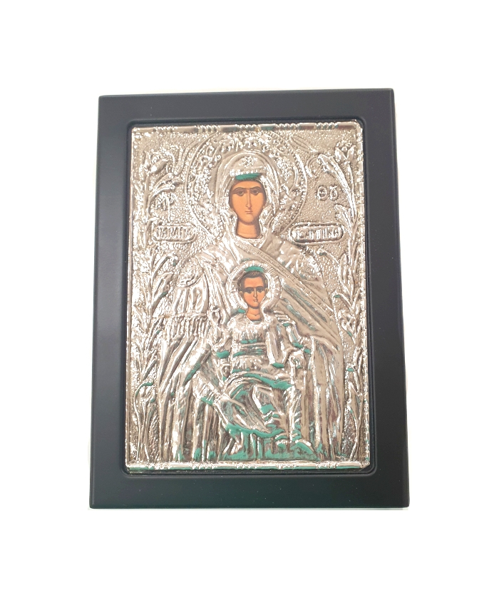 Silver icon  "Παναγία Tcampika" 19x24cm