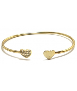 Bracelet Silver-goldplated hearts 2