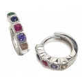 Earrings hoop Silver colorful