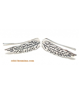 Earrings Silver type ear-climber Leaf 2