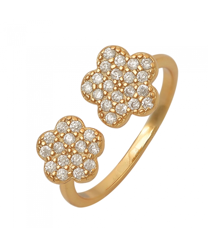 Ring Silver-Goldplated Daises