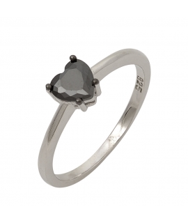 Ring Silver heart zircon