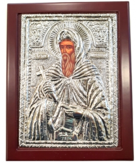 Silver icon Saint Antony 19x24cm