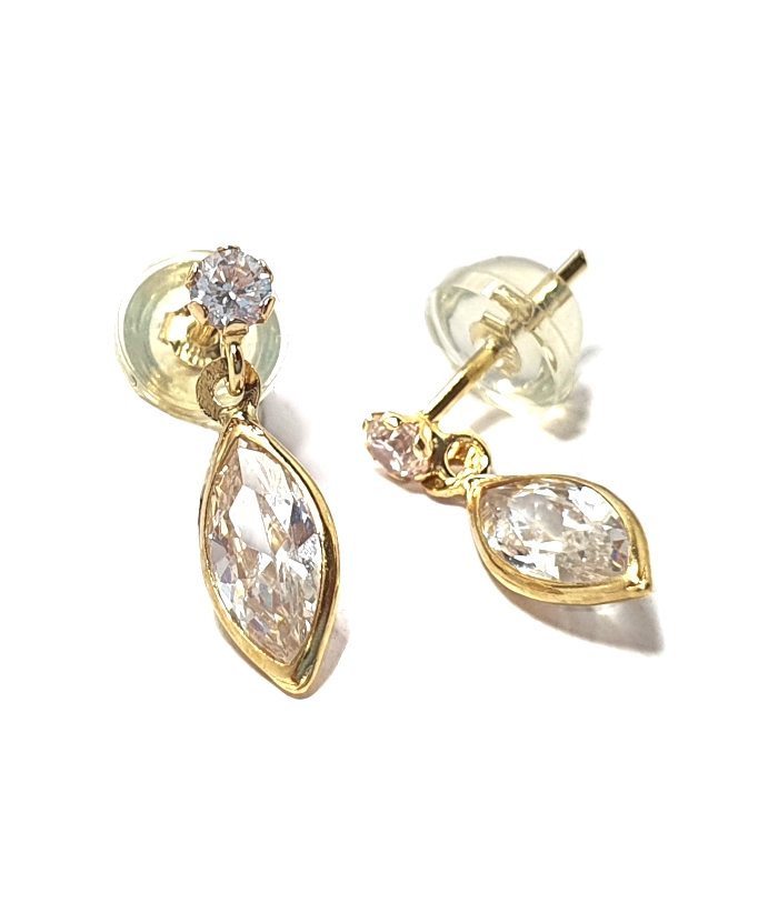Earrings gold K14 "Marquise dangle"
