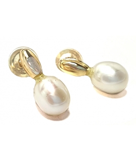 Earrings gold K14 Pearl drop