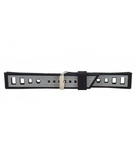 Silicon Strap black with white details