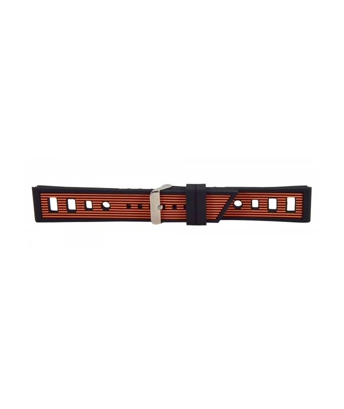 Silicon Strap black with orange details