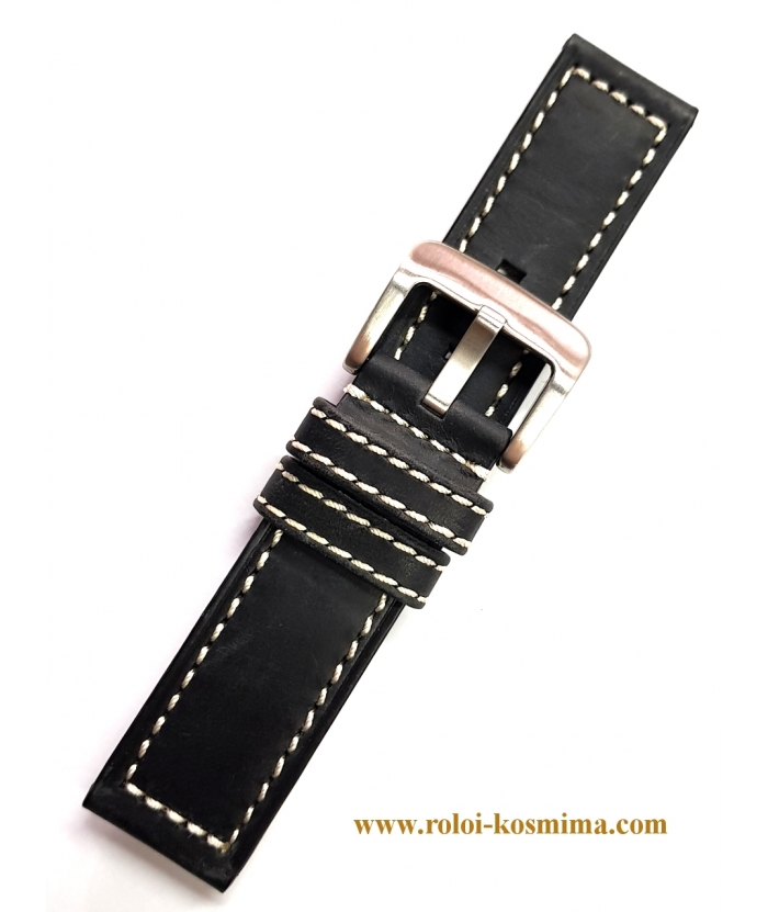 Λουράκι Δερμάτινο Tzevelion ART510 μαύρο 24mm