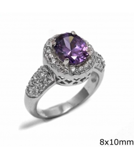 Ring Silver Rozeta with amethyst 2