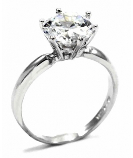 Ring Silver engagement zircon 9mm