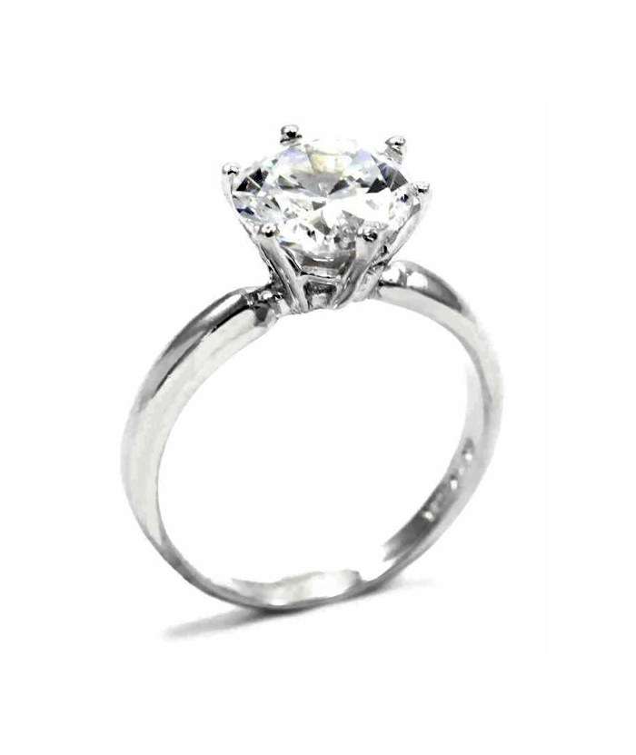 Ring Silver engagement zircon 9mm