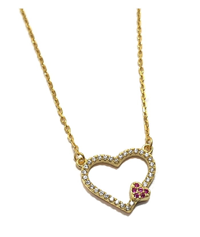 Necklace Silver Goldplated Heart