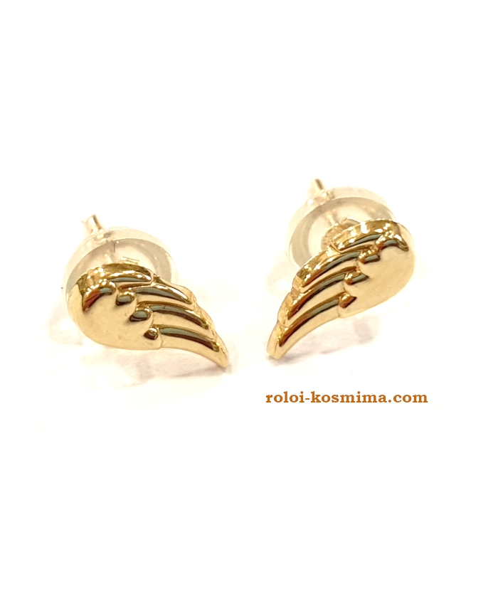 Earrings gold K14 "Wings"