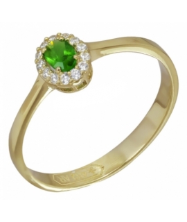 Ring gold K14 with Emerald