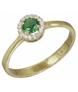 Ring gold K14 with Emerald