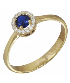 Ring gold K14 with Sapphire