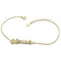 Bracelet Silver goldplated Mama with hearts
