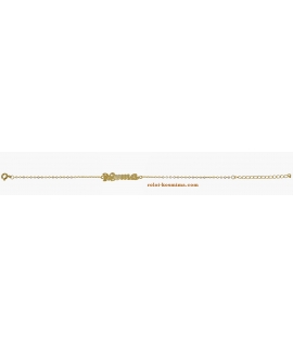 Bracelet Silver goldplated Mama with hearts 2