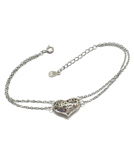 Bracelet Silver Heart 3D