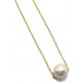 Necklace Silver goldplated pearl