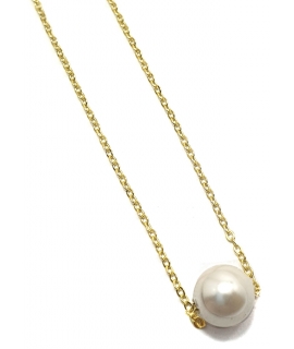 Necklace Silver goldplated pearl 8mm