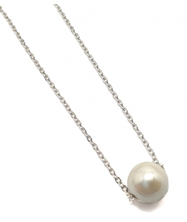Necklace Silver goldplated pearl 5mm