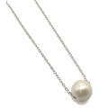 Necklace Silver goldplated pearl 5mm