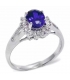 Ring Silver 925° Rosette with sapphire
