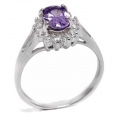Ring Silver 925° Rosette with amethyst