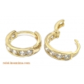 Earrings hoop gold K14 Zircons in line