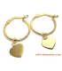 Earrings hoop gold K14 with hearts