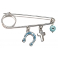 Child Pendant Silver horseshoe & cross