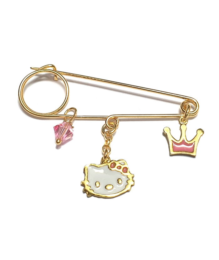 Παιδικό Φυλαχτό Ασημένιο 925° Hello Kitty & κορώνα