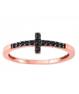 Ring white-gold K14 'cross' 