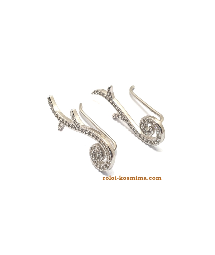 Σκουλαρίκια Ασημένια ear-climber Σπείρα