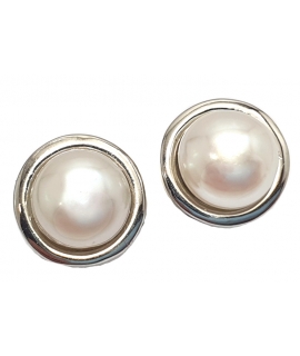 Earrings Silver Hanging Pearl