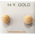 Earrings gold K14 Satin 5mm