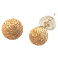 Earrings gold K14 Satin 5mm