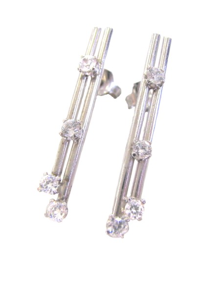 Earrings hanging Whitegold K14
