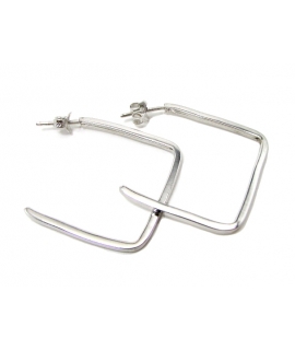 Earrings hoop whitegold K14