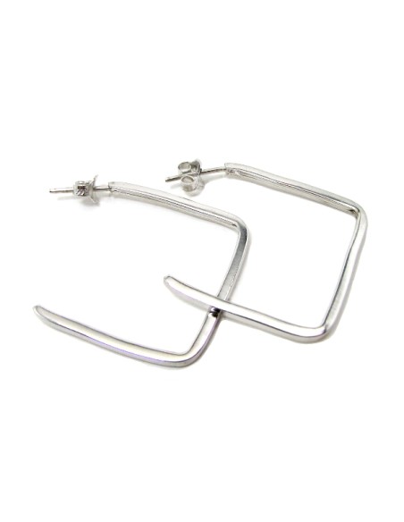 Earrings hoop whitegold K14