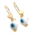 Earrings children Gold 'White Hearts'