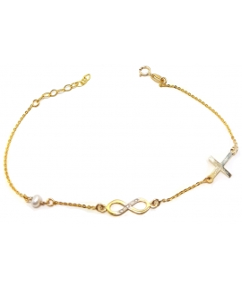 Bracelet Gold 'infinity+cross