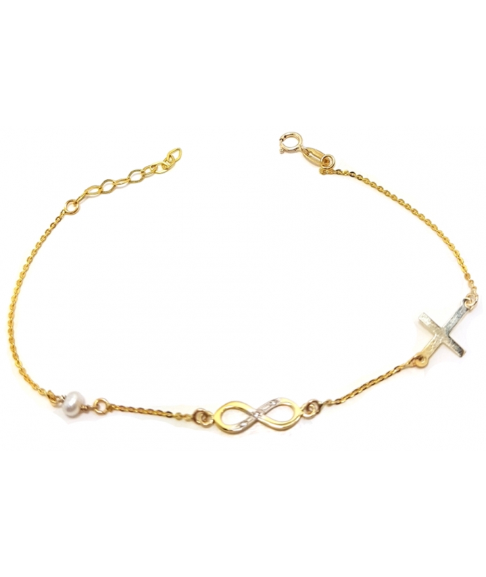 Bracelet Gold 'infinity+cross