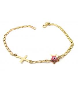 Bracelet Gold ''Eye and Cross'' 2
