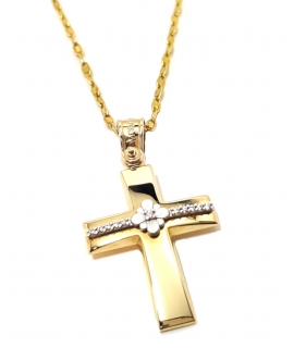 Cross Baptism gold K14 